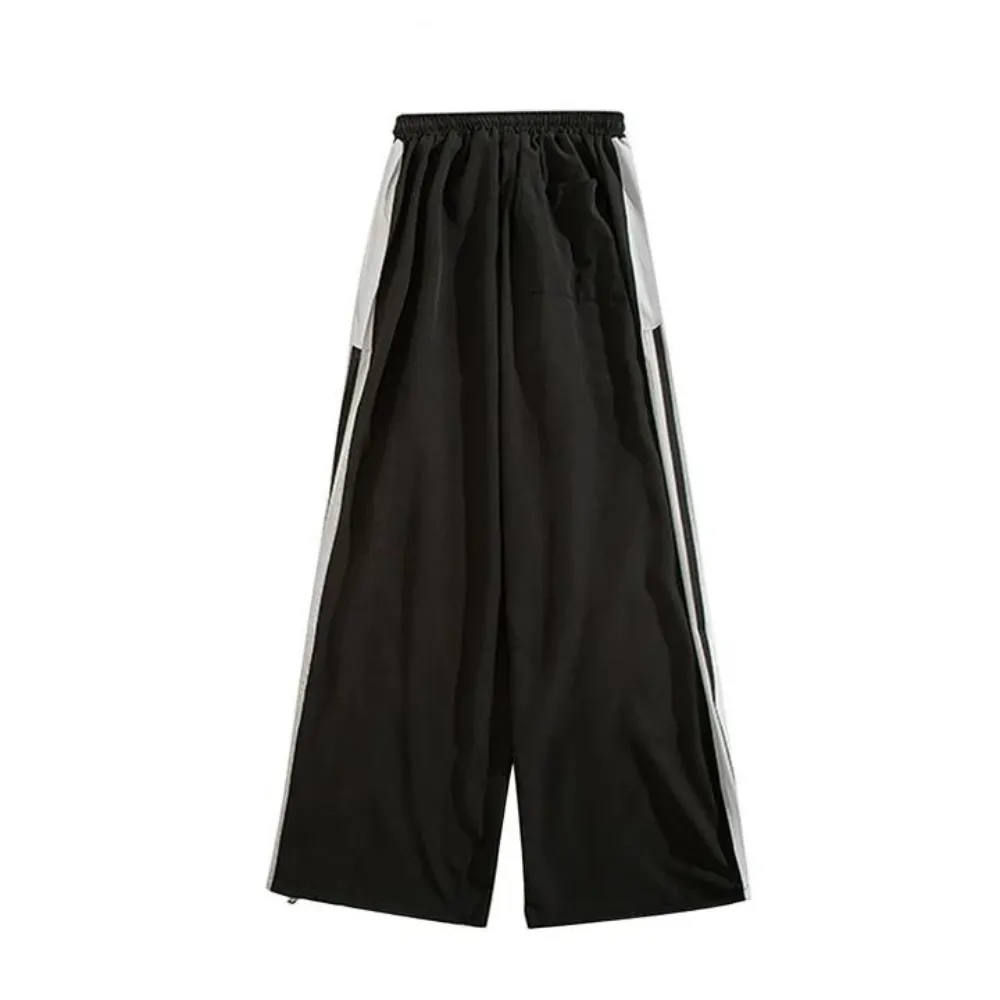 "Vintage Striped Wide Leg Drape" Sweatpants