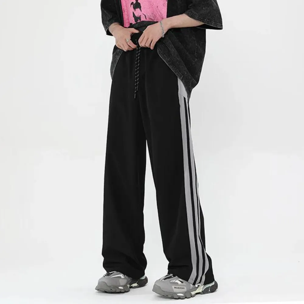 "Vintage Striped Wide Leg Drape" Sweatpants