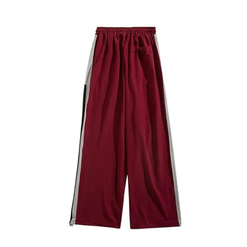 "Vintage Striped Wide Leg Drape" Sweatpants