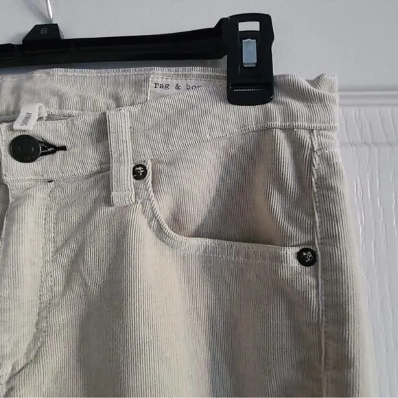 RAG &amp; BONE Eggshell Skinny Corduroy Jeans Pants 26