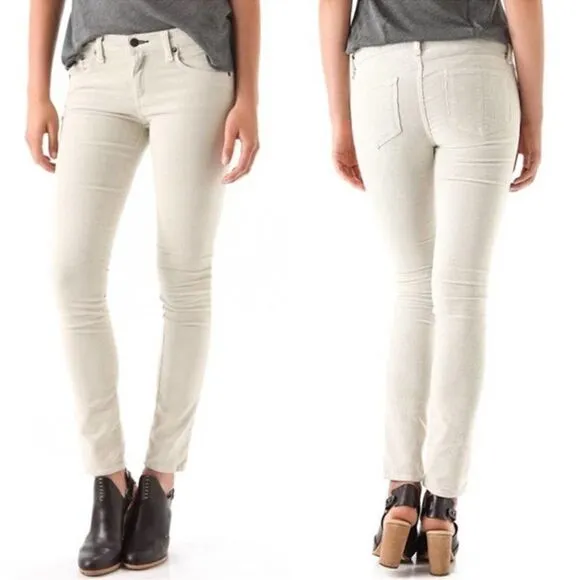 RAG &amp; BONE Eggshell Skinny Corduroy Jeans Pants 26