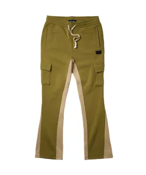 Reason Stacked Fleece Sweatpants - Military Green