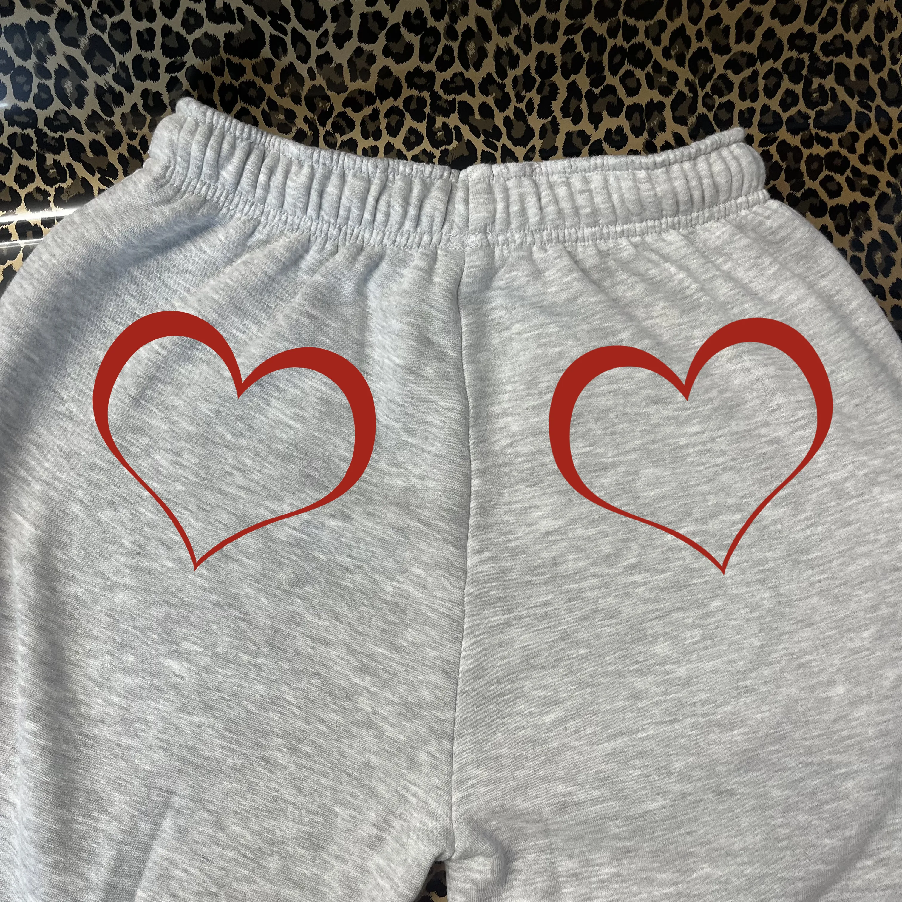 Red lined heart joggers