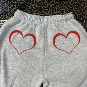 Red lined heart joggers