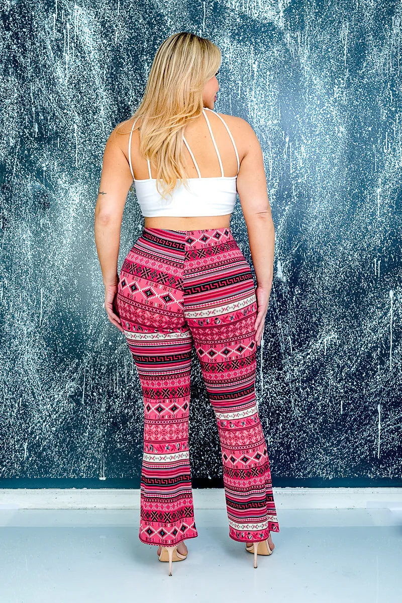Red Plus Size Tribal Pants
