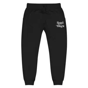 Retro Black Embroidered Unisex Fleece Sweatpants