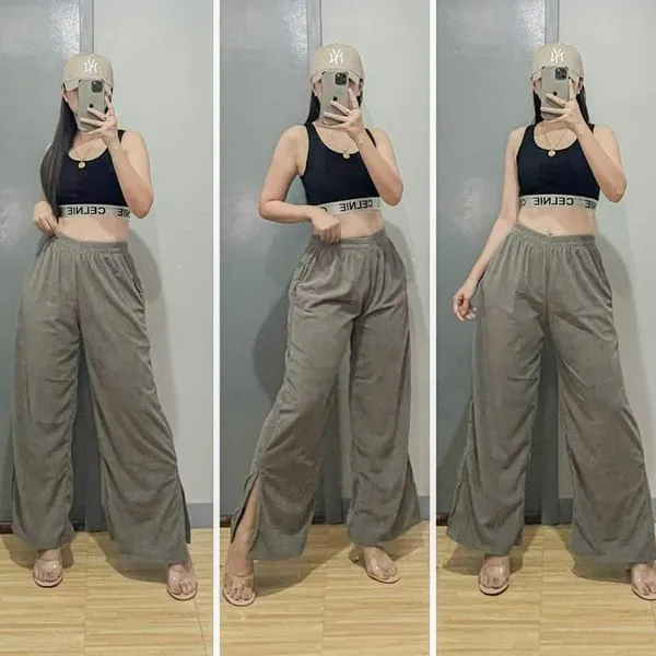 Retro Slit Pants  (CORDUROY)