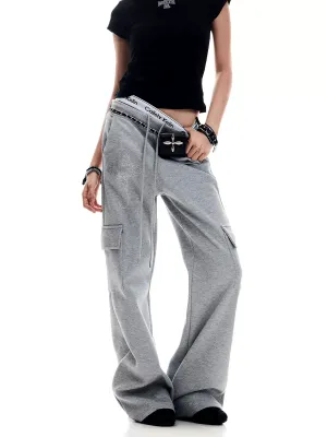 Rhinestone Cross Cargo Sweatpants