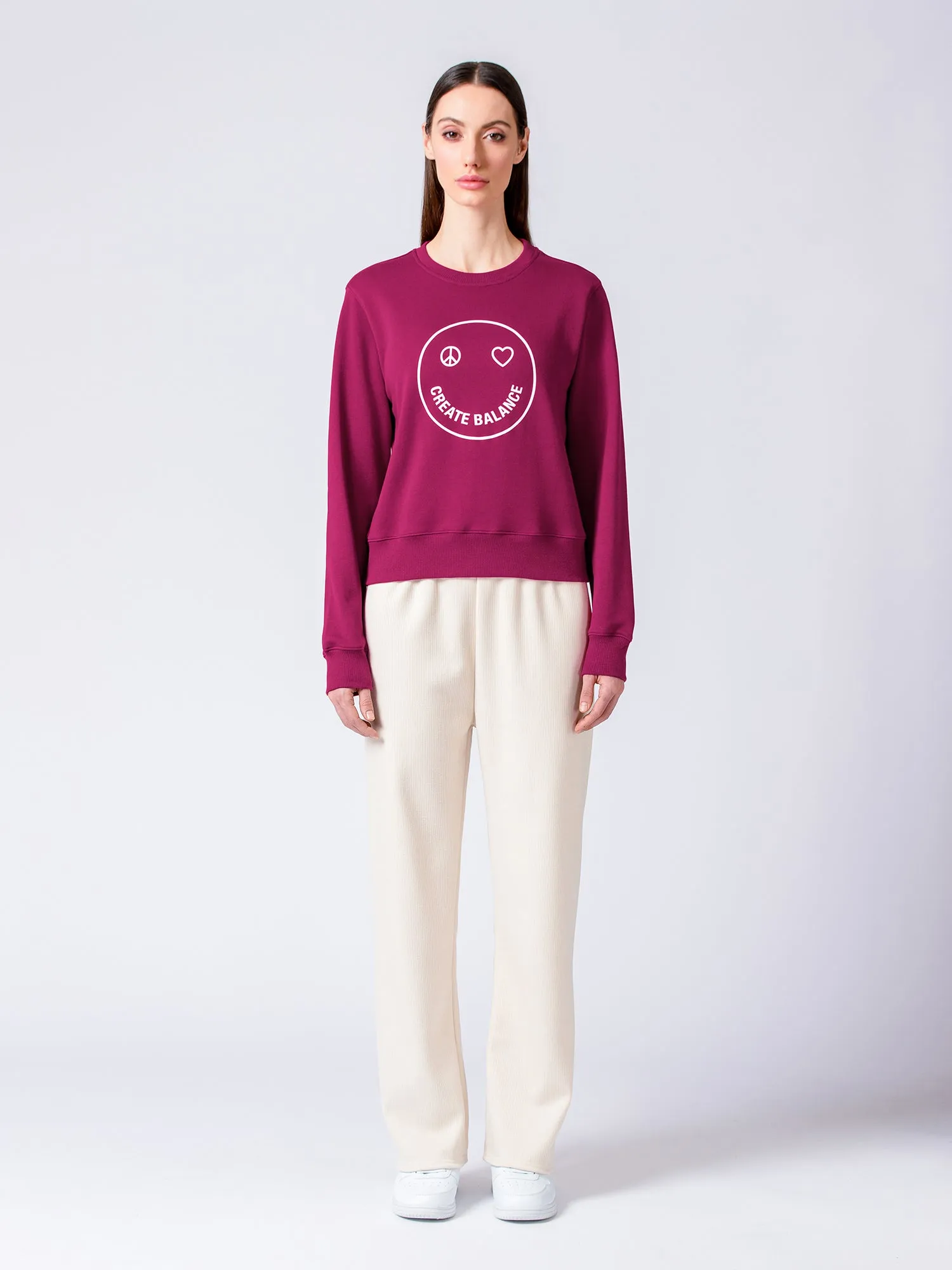 RIBBED HIGH WAIST WINTER FLEECE WIDE LEG SWEATPANTS, OATMEAL