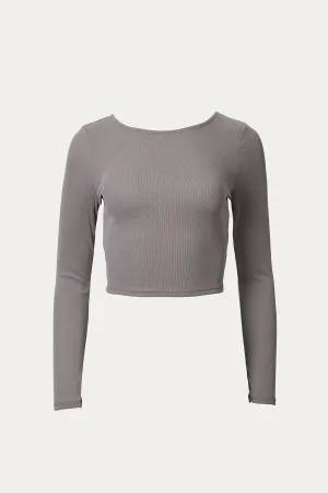 RIBBED OPEN-BACK STRETCH-MODAL TOP