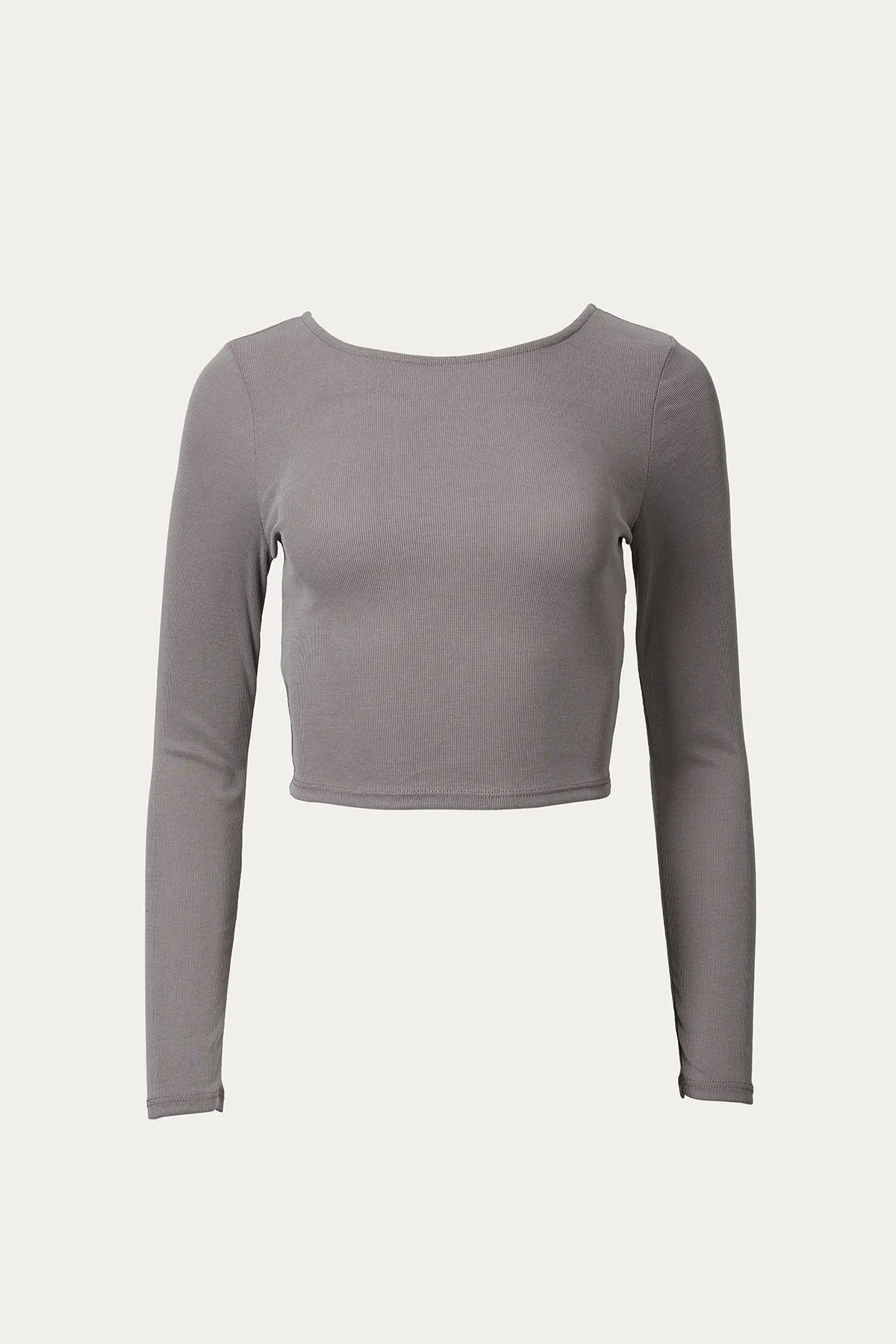 RIBBED OPEN-BACK STRETCH-MODAL TOP