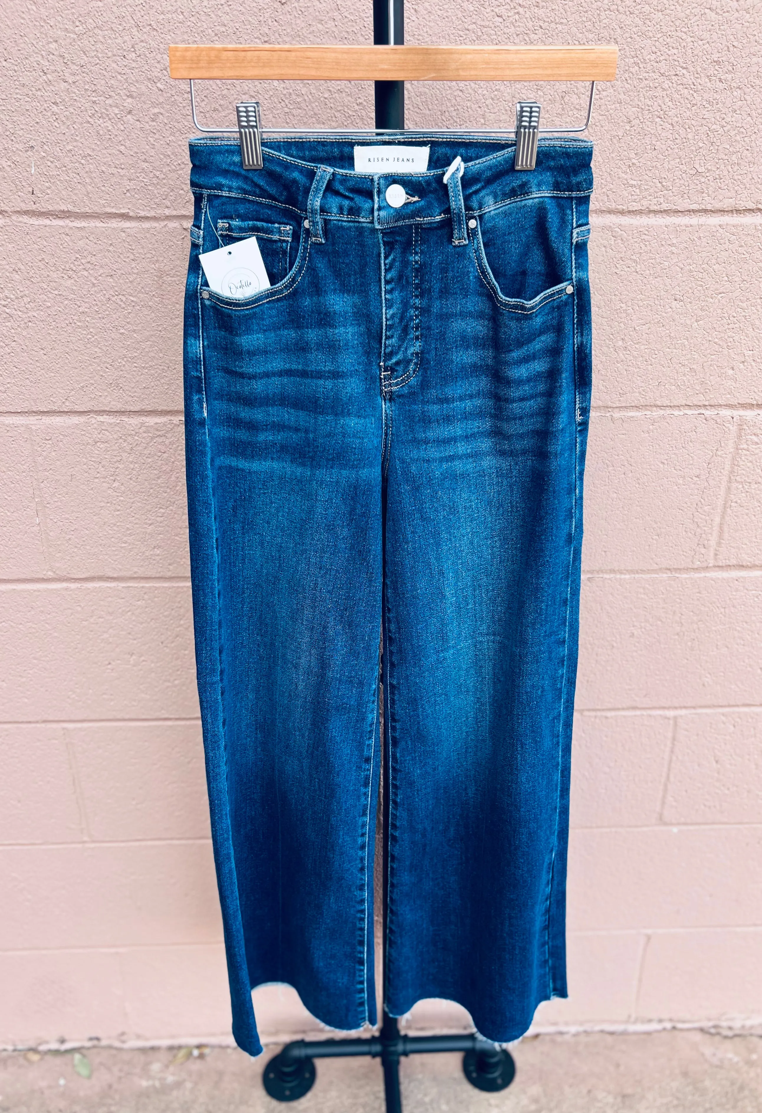 Risen- High Rise Ankle Wide Leg Palazzo Jeans