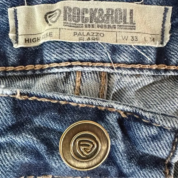 Rock &amp; Roll Denim High Rise Palazzo Flare 33x34