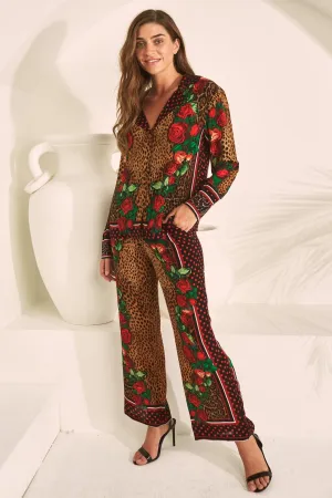 ROSE LEOPARD PALAZZO PANTS