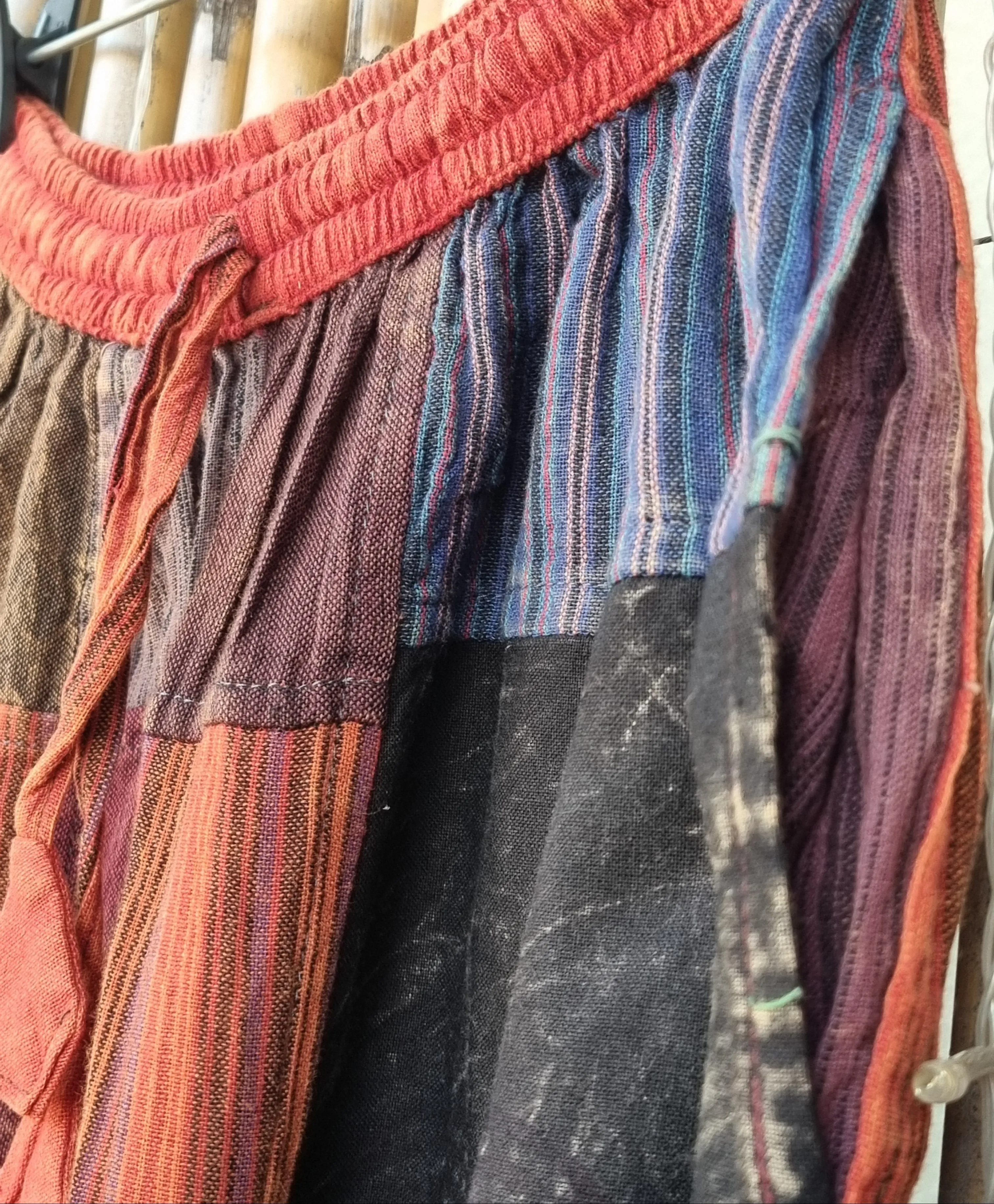 Rustic Cotton Patchwork Pants (Medium)