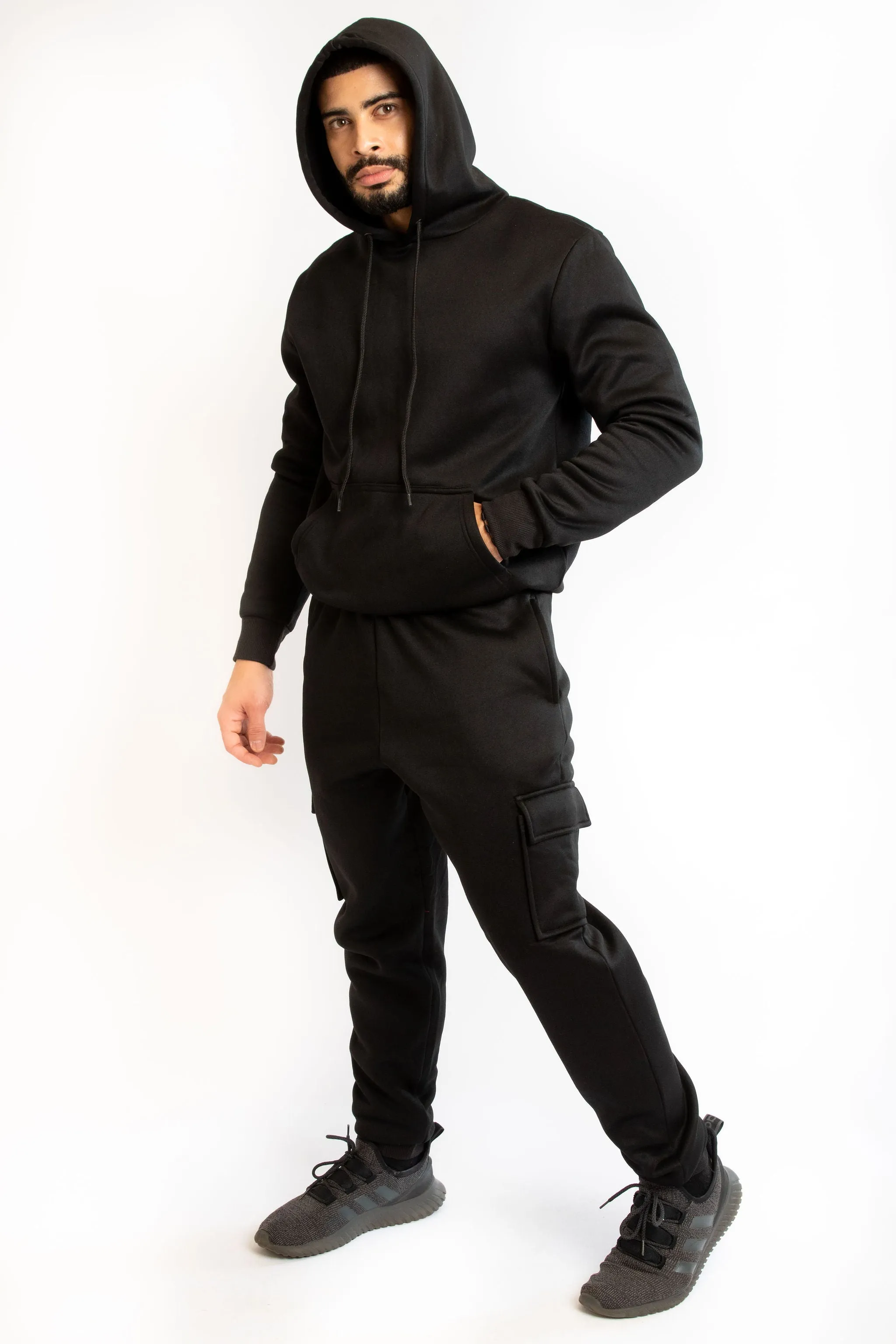 S&P Black Cargo Sweatpants