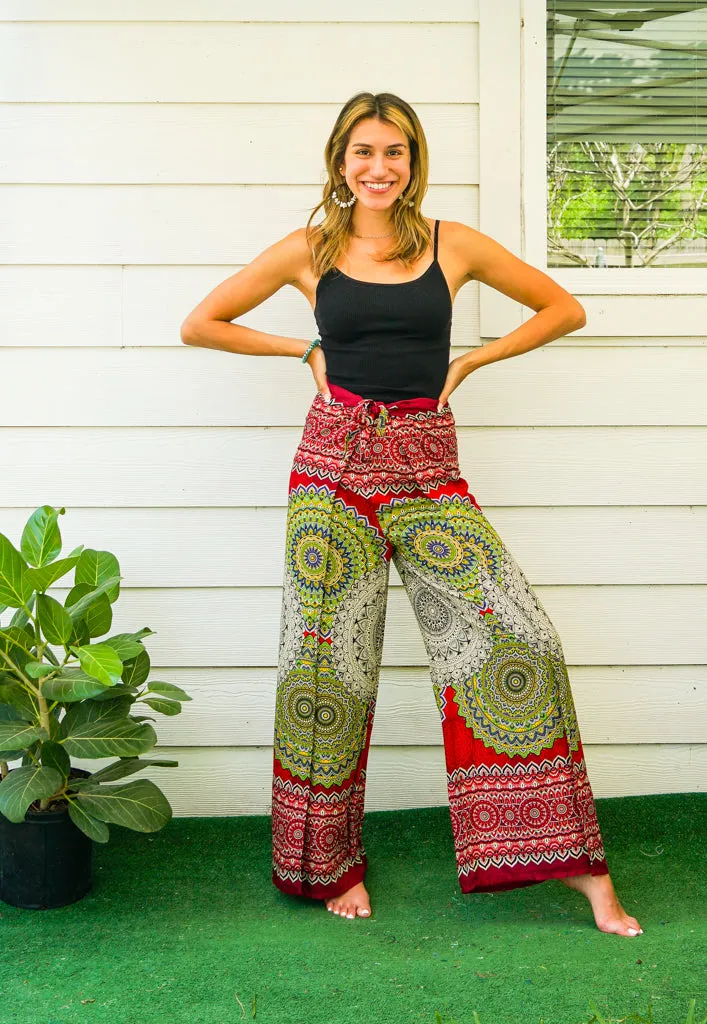 Scarlet Mandala Palazzo Wrap Pants