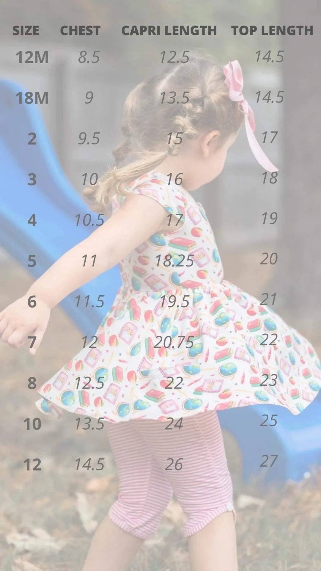 School Playset (knit tunic and capris) RTS