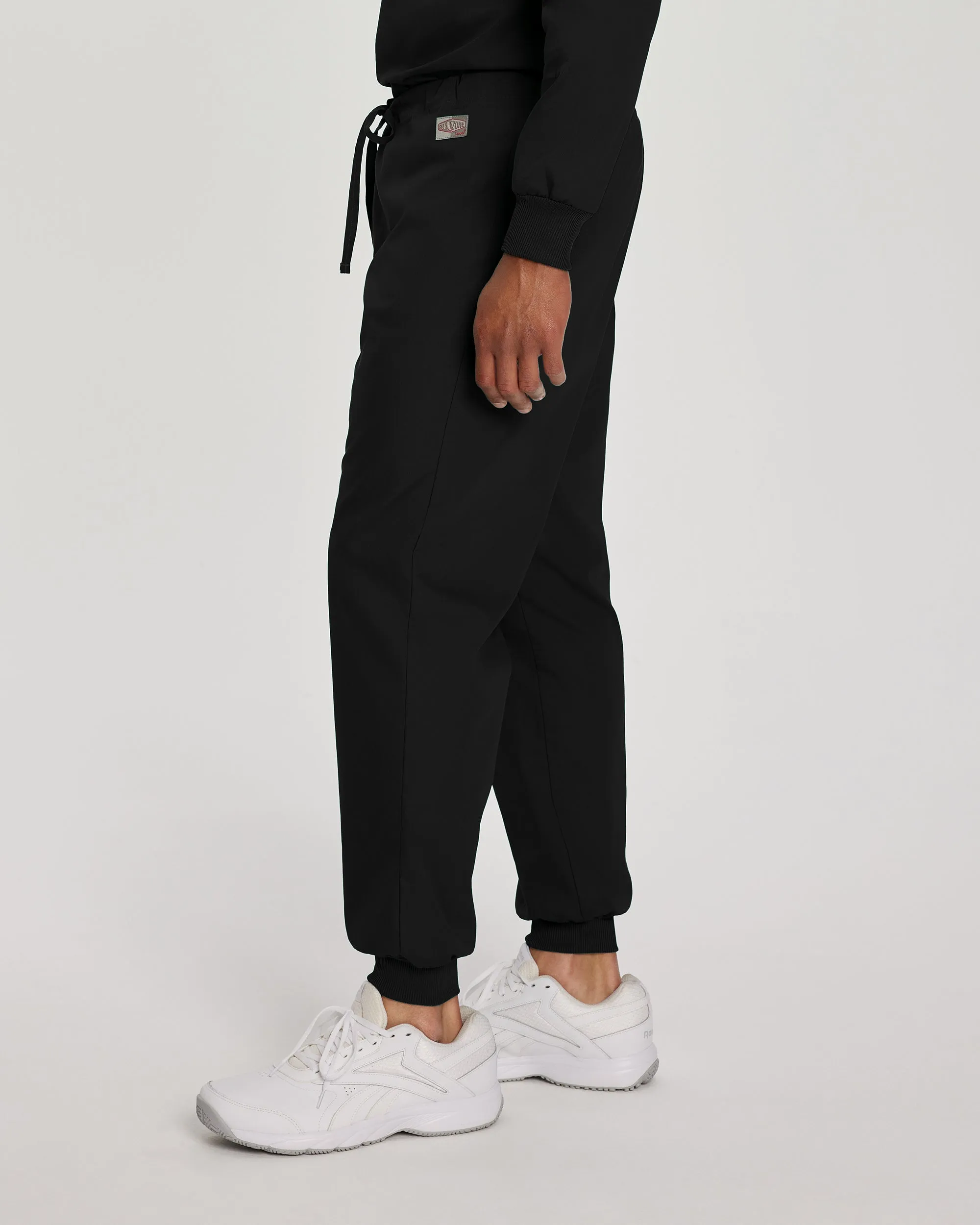 Scrub Zone LB404 Unisex Jogger Scrub Pants Black