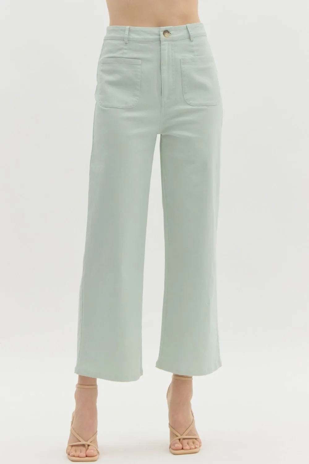 SEAFOAM CROP PANTS