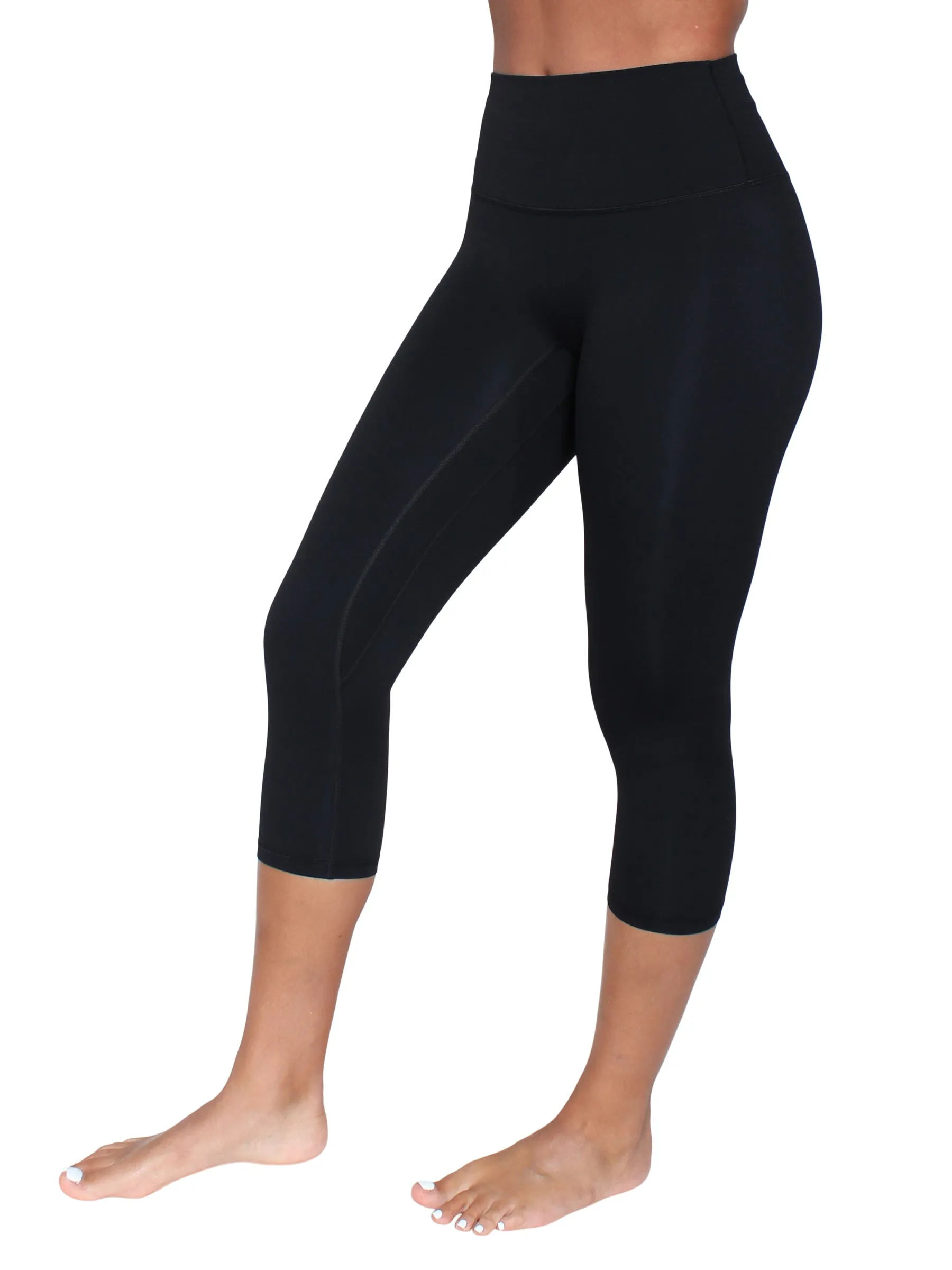 Seamless Front Capri - Black