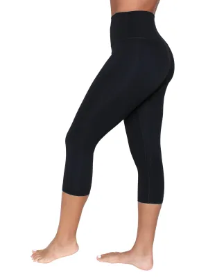 Seamless Front Capri - Black