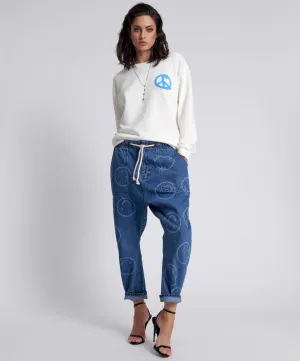 Shabby Kingpins Low Waist Boyfriend Denim Jeans - Rosewood