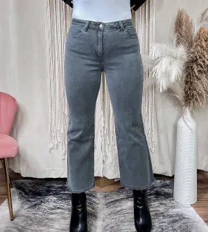 Shiloh Acid Wash Black Boot Cut Pants