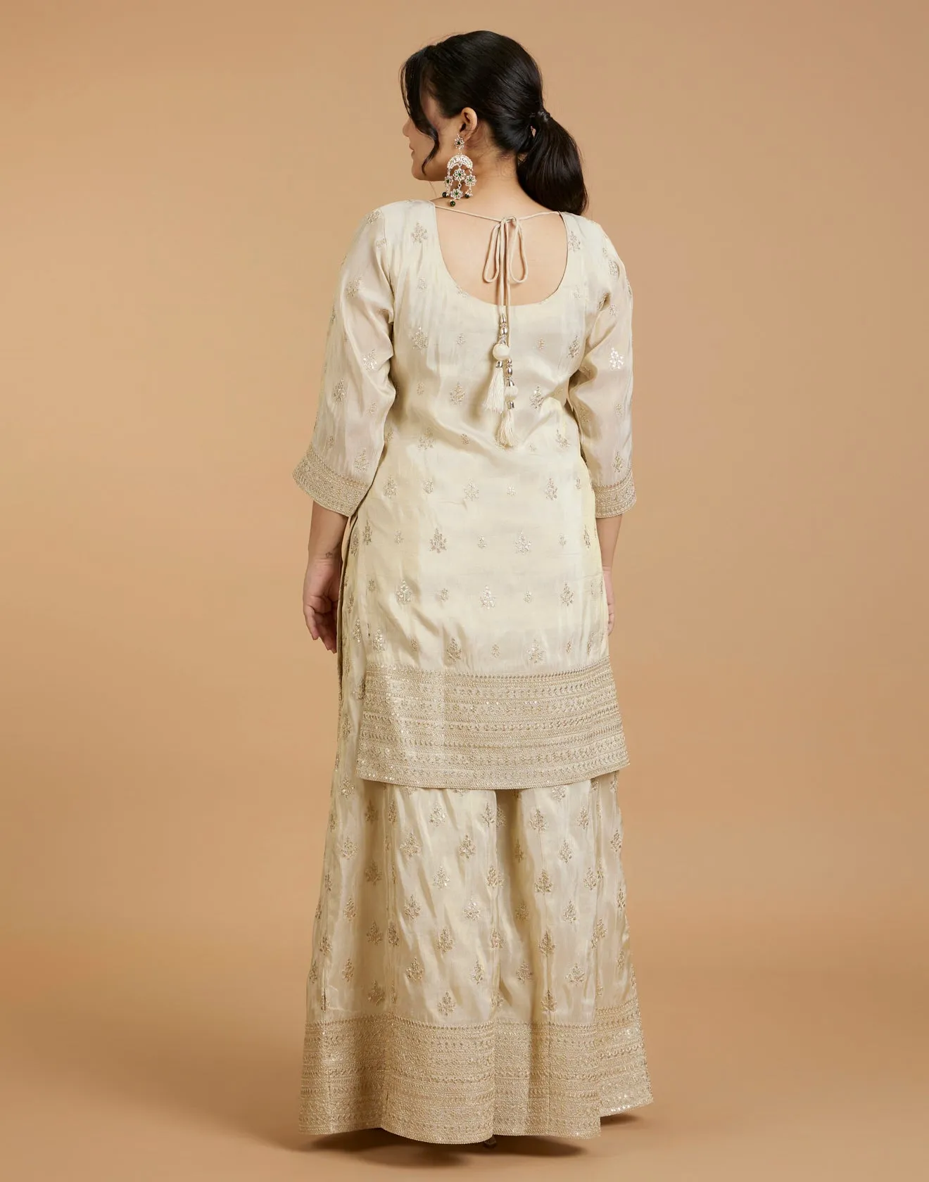 Shimmer Gold Blended Silk Festive Salwar Suit