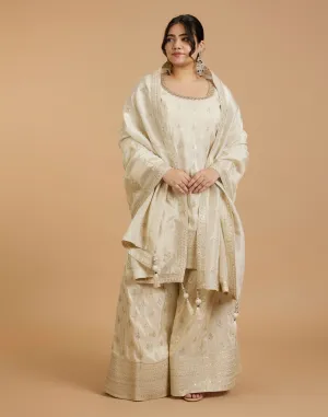 Shimmer Gold Blended Silk Festive Salwar Suit