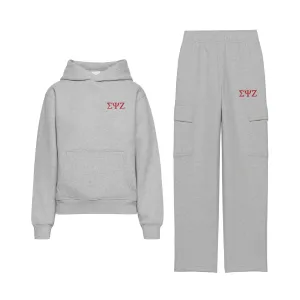 Sigma Psi Zeta Fave Fit Fleece Cargo Hoodie Set