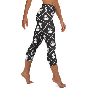 Skull Pattern High-waist Yoga Capri Leggings