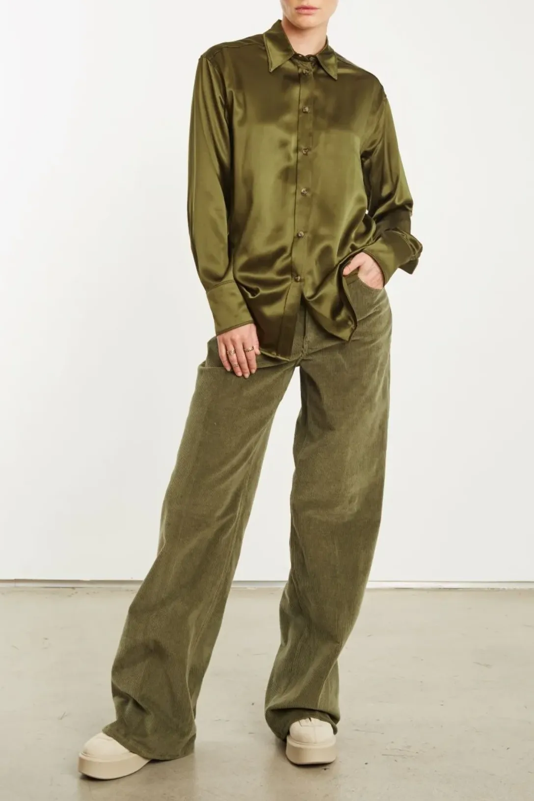 Slim Button Up Shirt | Moss