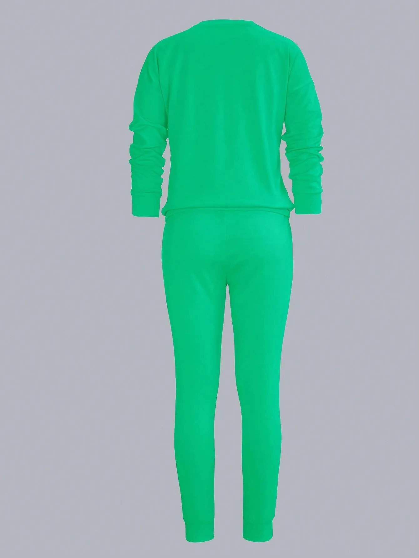 Solid Drop Shoulder Slant Pocket Sweatshirt & Sweatpants
