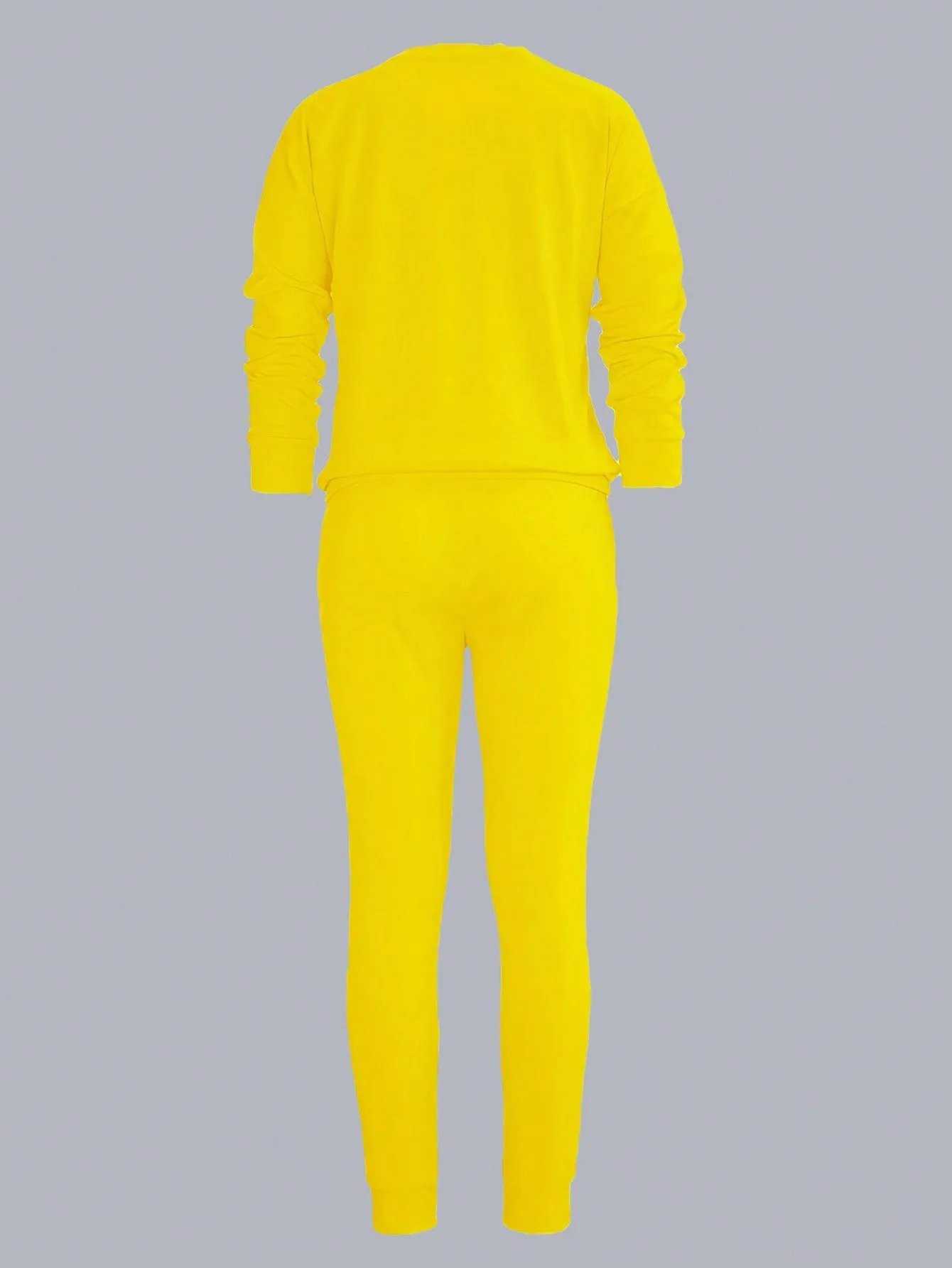 Solid Drop Shoulder Slant Pocket Sweatshirt & Sweatpants