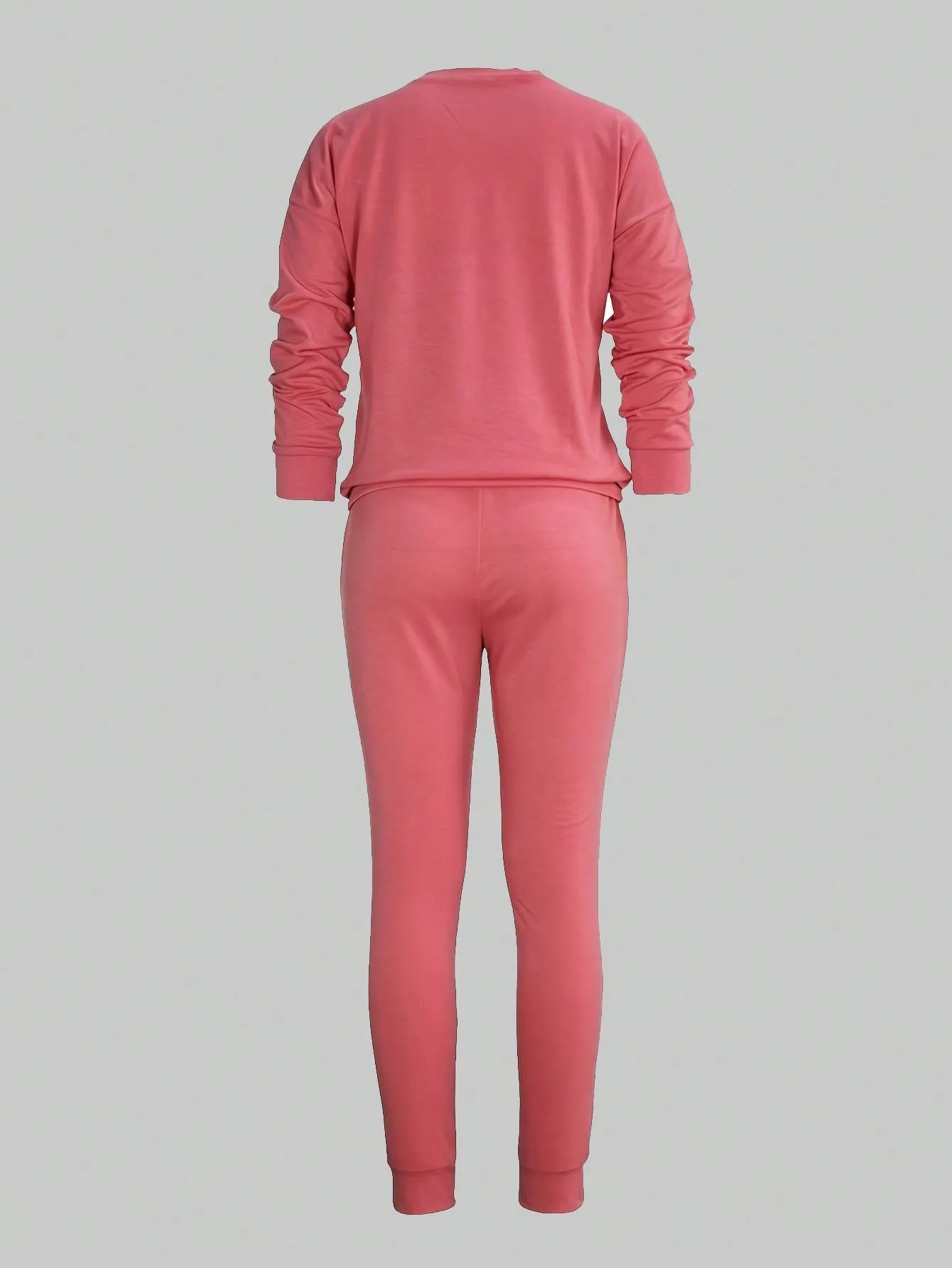 Solid Drop Shoulder Slant Pocket Sweatshirt & Sweatpants