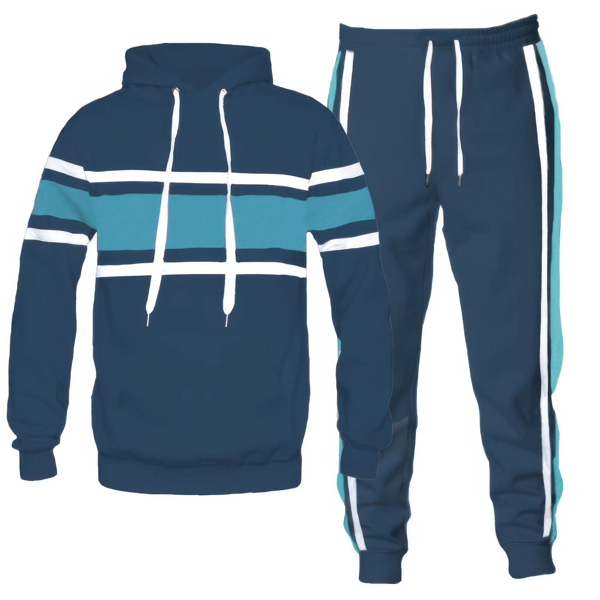 Solid With Three Stripe Pullover Hoodie/Pants