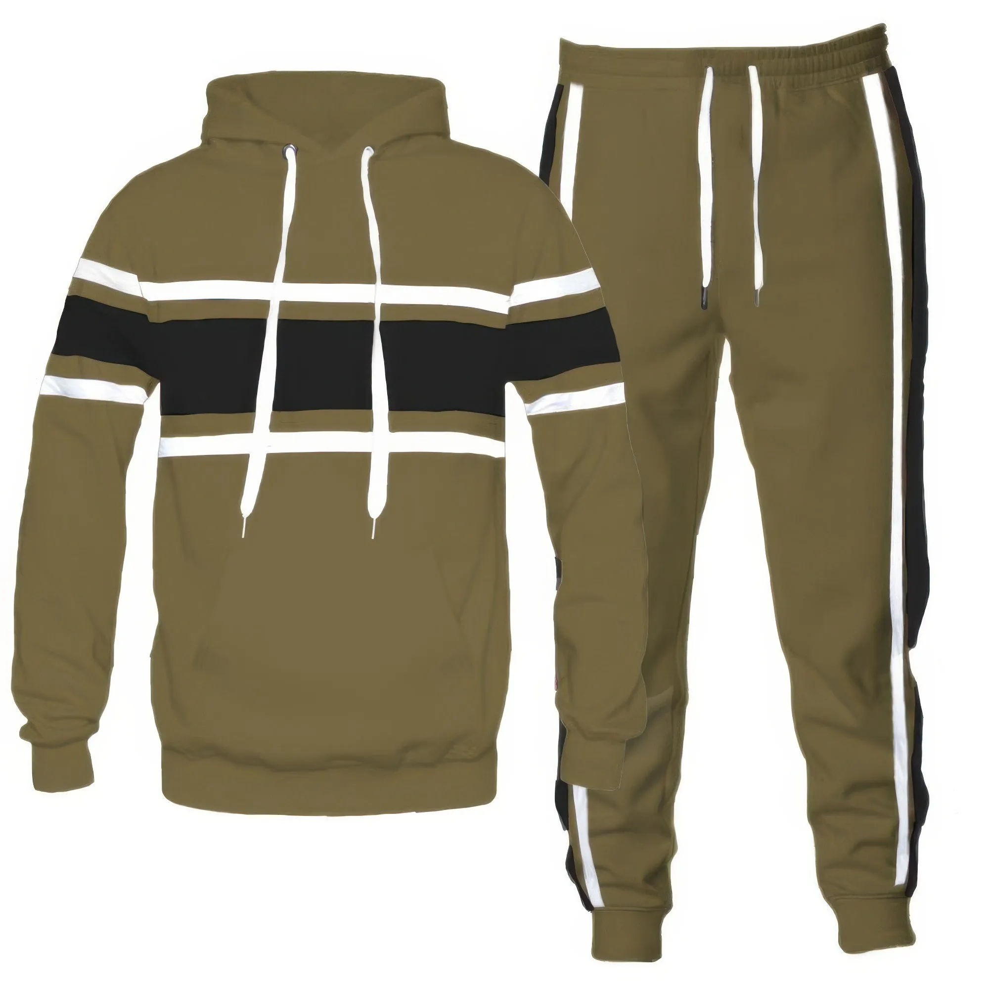 Solid With Three Stripe Pullover Hoodie/Pants