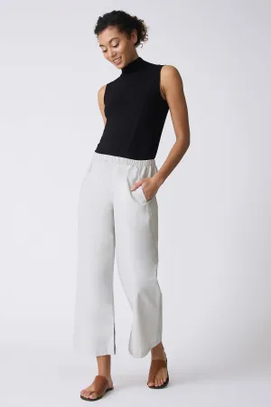 Split Hem Capri - Stone Broadcloth