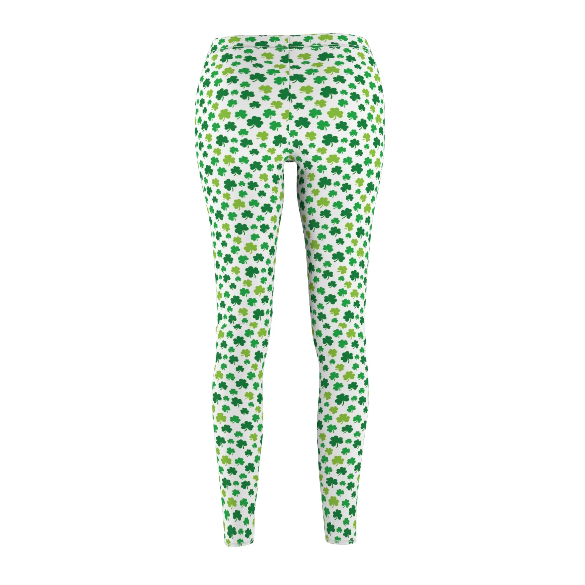 St Patricks Day Shamrock Womens Leggings Stretch Pants - Saiko Studio
