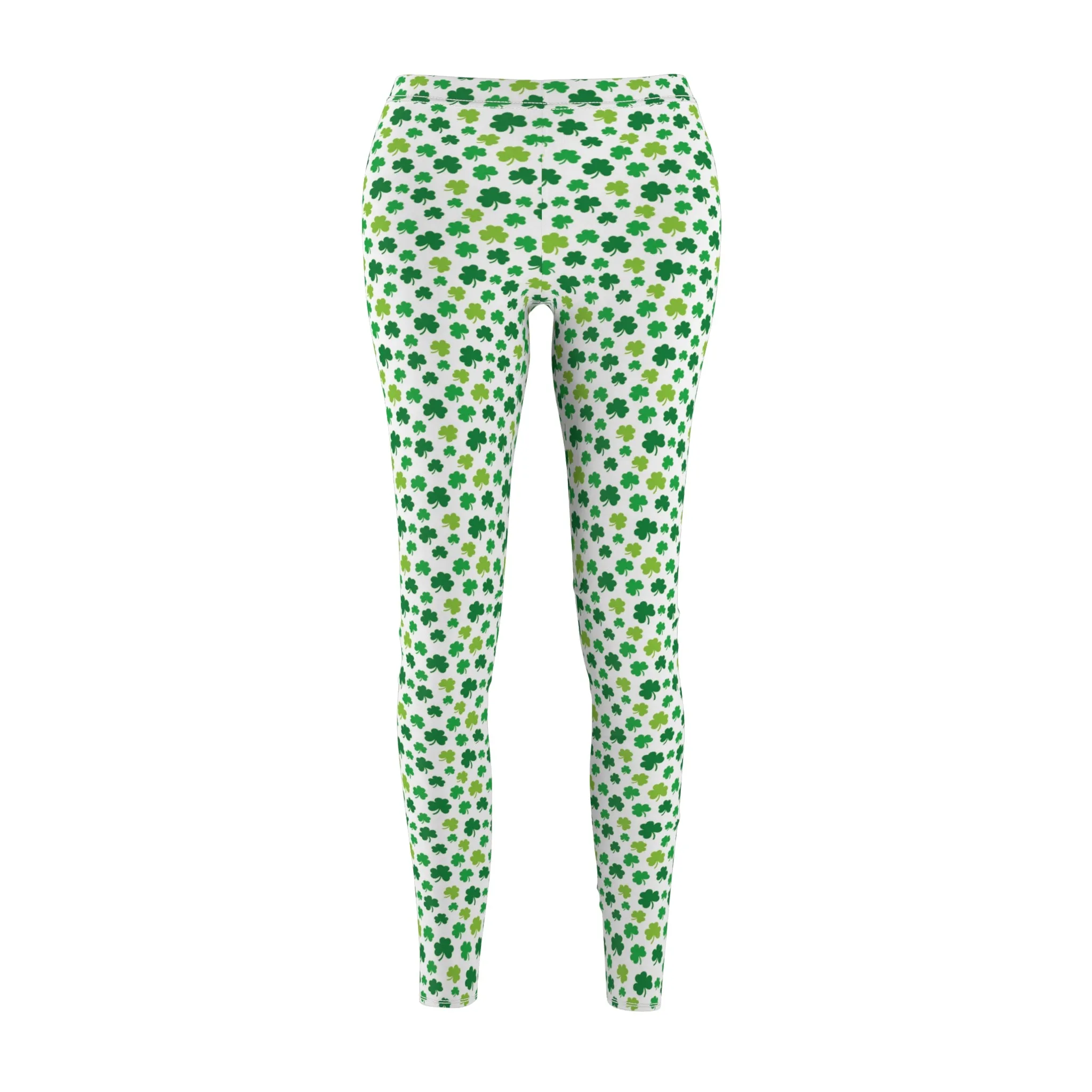 St Patricks Day Shamrock Womens Leggings Stretch Pants - Saiko Studio