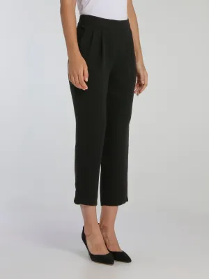 Steeve Black Crepe Capri Pants