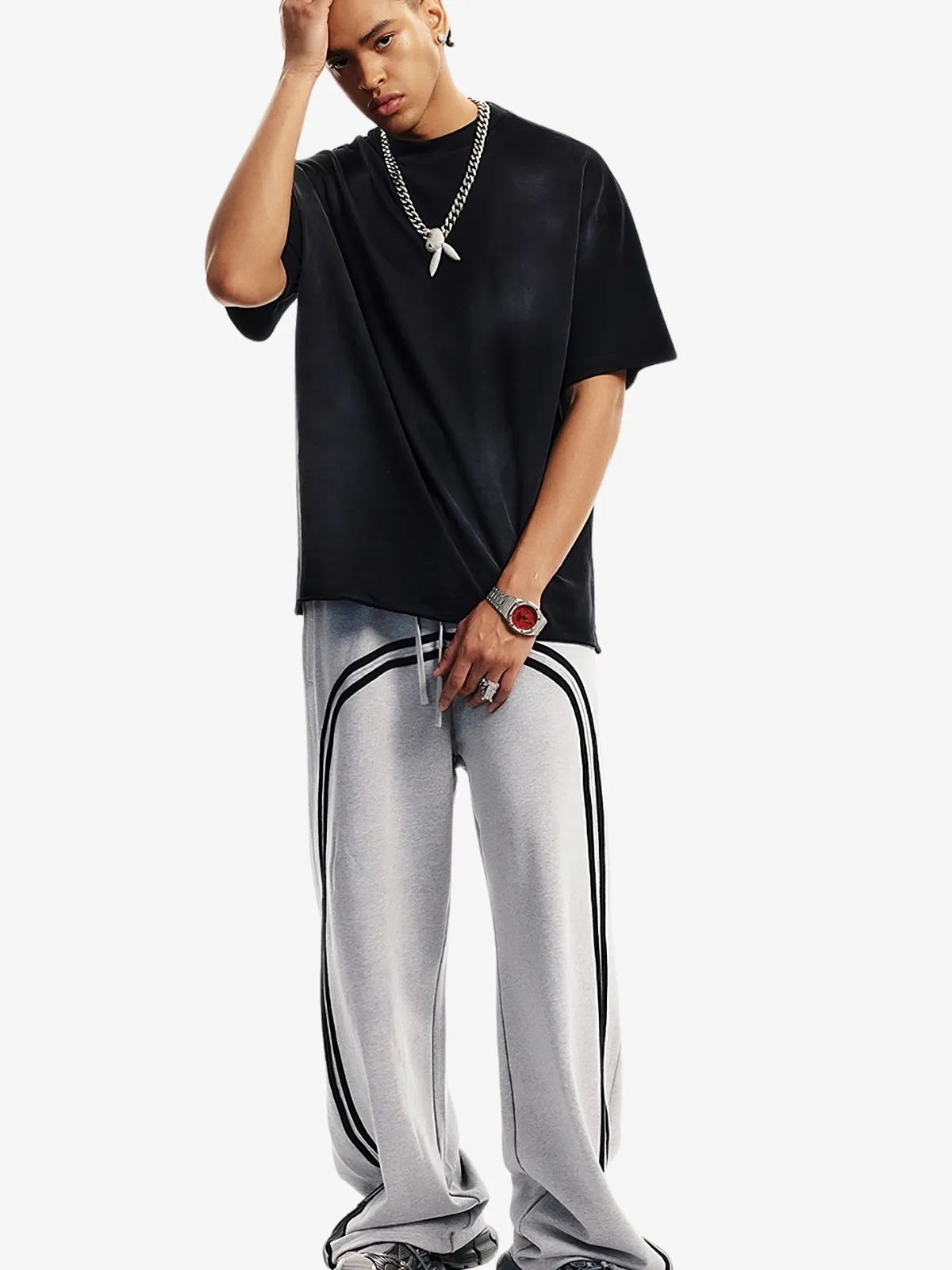 STRIPED STREET FASHIONED SWEATPANTS