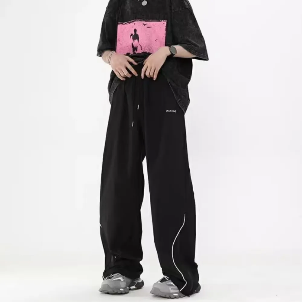 Striped Wide-Leg Quick-Drying Sweatpants