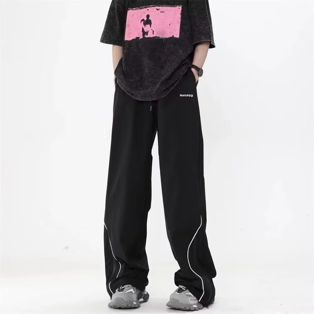 Striped Wide-Leg Quick-Drying Sweatpants