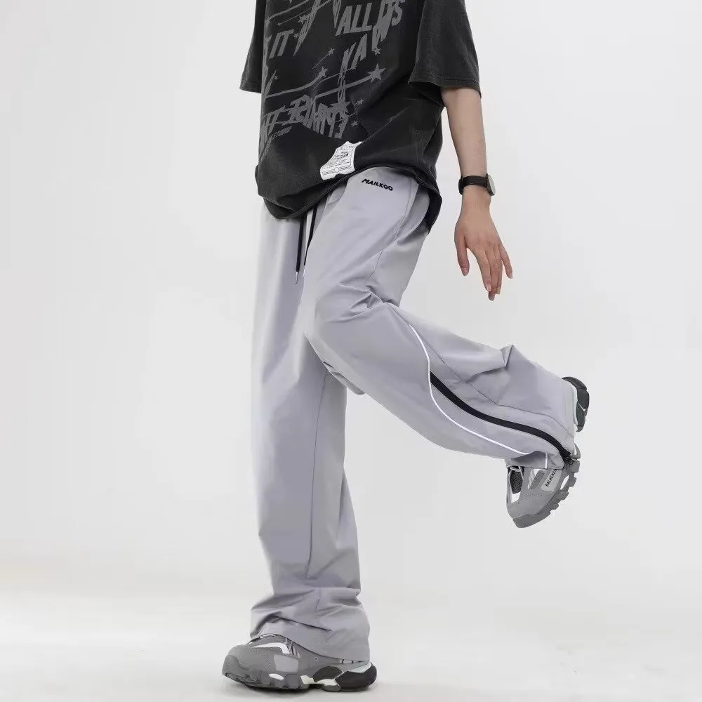 Striped Wide-Leg Quick-Drying Sweatpants