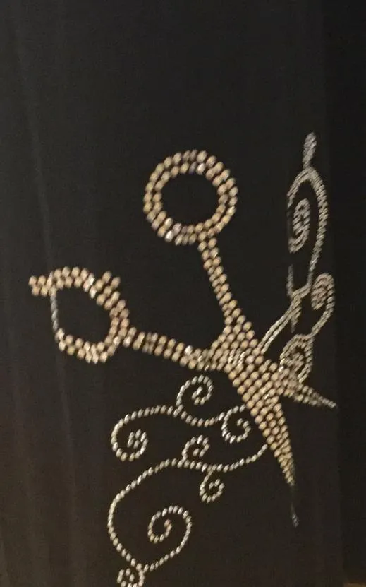 Stylist Plus Black Palazzo Pants w/ Scissor Rhinestone