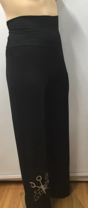 Stylist Plus Black Palazzo Pants w/ Scissor Rhinestone