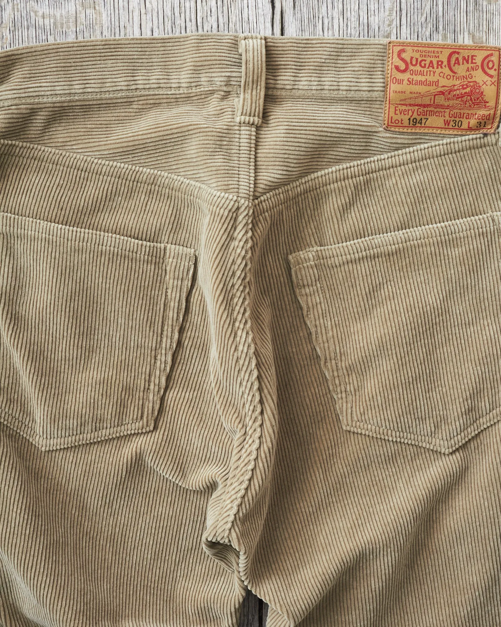 Sugar Cane 9W Corduroy 5-Pocket Pants 1947 Model Beige SC42422
