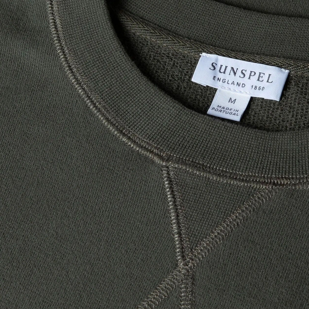 Sunspel Loopback Sweatshirt Khaki